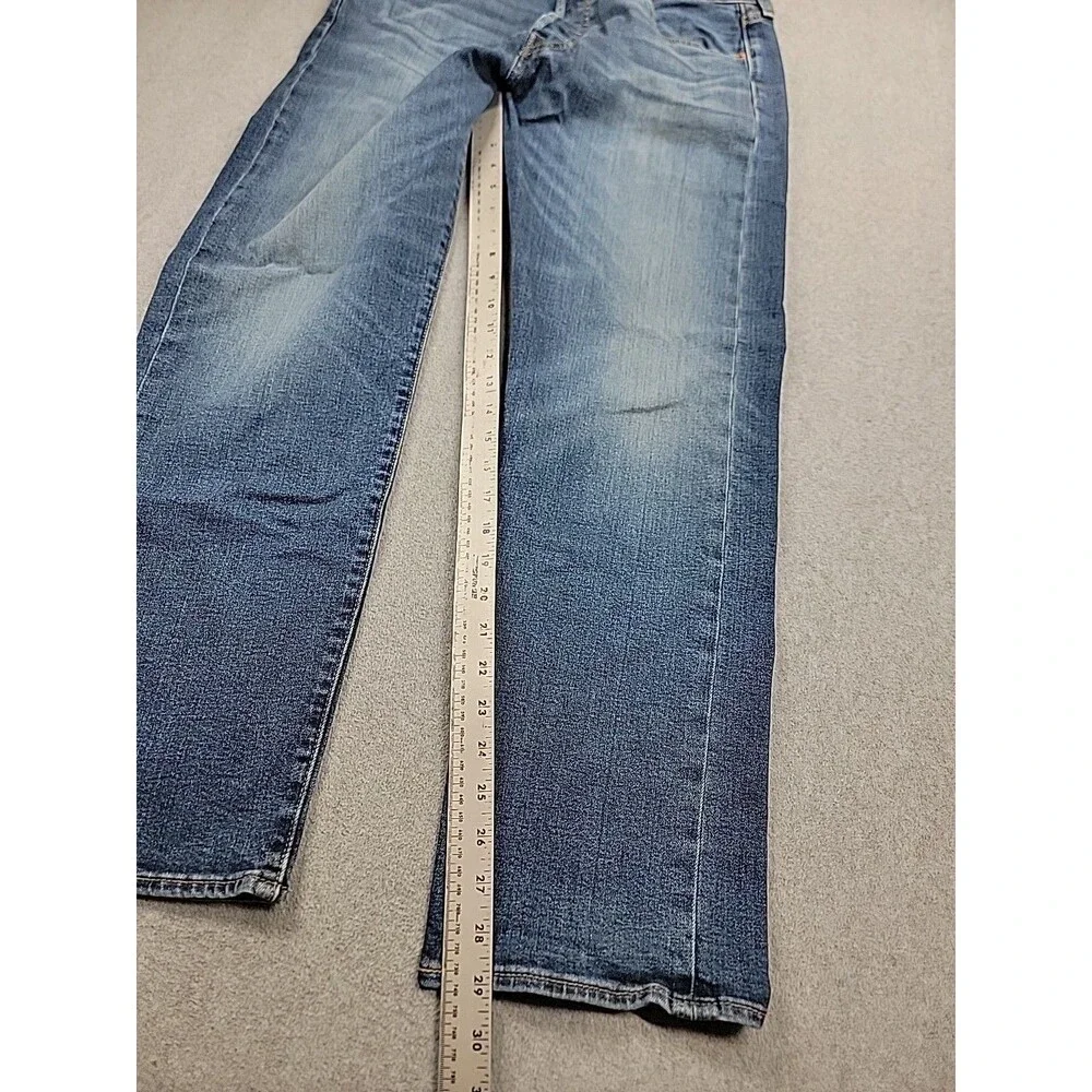 Levis Mens 501 (30x29) Jeans Straight Button Fly Mid‎ Stretch Dark Blue